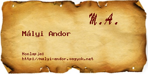 Mályi Andor névjegykártya
