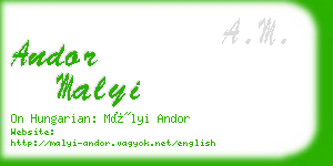 andor malyi business card